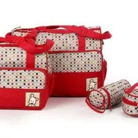 [ Polkadot ] Baby Bag Set Tas Bayi 5 in 1 - Diaper Baby Bag Travelling