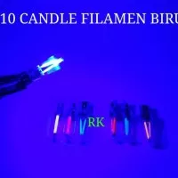 CANDLE FILAMEN LED T10 BIRU | LAMPU SENJA LED T10 BIRU SUPERBRIGHT