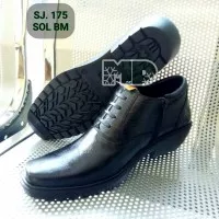 Sepatu PDH PENDEK Sol PDL Tebal Asli Kulit SJ.175-KBM (hitam