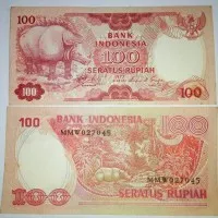 uang kuno rp 100 badak tahun 1977