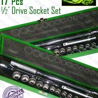 TEKIRO Socket Set 1/2" Drive 17Pcs 8-24mm