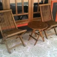 Meja Lipat Jati Minimalis Piknik Garden Kebun Outdoor Indoor Murah