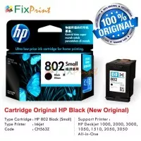 Tinta Printer HP 802 Black CH563ZZ , Ink Cartridge HP 2050 2050 3050