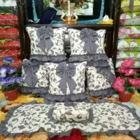 Set sarung bantal kursi rumbai/sofa set/sbk set bahan katun panca