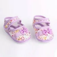Sepatu Prewalker Bayi Anak Slip-On Flower Purple