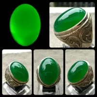 Cincin Batu Akik Hijau Garut Chalcedony Big Size