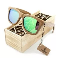 BOBO BIRD Wood Sunglasses Brand Designer brown wooden sunglasses Style