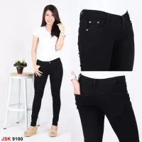 Celana Skinny Jeans Wanita/Denim Pensil Hitam (JSK 9100)