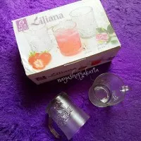 Gelas Beling Dengan Gagang Liliana (1 Set = 6 PCS Gelas)