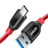 ANKER POWERLINE+ USB-A TO C 3.0 BRAIDED NYLON KABEL 3ft/0.9M RED A8168