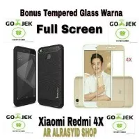 Case Ipaky Carbon Xiaomi Redmi 4X + Tempered Glass Warna Full Screen