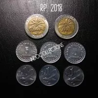 Uang Kuno Uang Lama Paket Mahar Koin total Rp.2018 (2000+5+5+5+1+1+1)