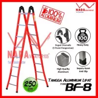 Tangga Aluminium 2.5 Meter Lipat Engsel 8 Pijkan Ori