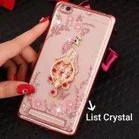 Case + Ring Xiaomi Redmi 4A Softcase List Crystal Flower Diamond Bunga