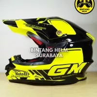 Helm GM Cross Moto1 Yellow Fluo Black