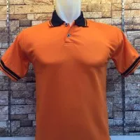 Kaos Kerah Kombinasi ORANGE - Termurah - Polo Kerah - Shirt Pria