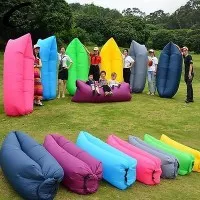 Kursi angin malas lazy air inflatable sofa bed laybag fatboy travel up - Merah Muda