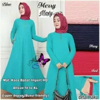 merry maxi dress gamis kaos babat import