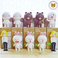 Boneka Figure Line Friends Couple Brown Cony Moon Miniature ready