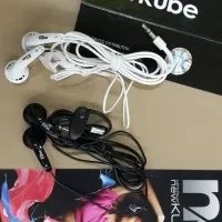 Earphone EarKube Headset Headphone Kube Ek 1.0 Black White Original