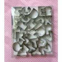 Cetakan huruf clay cetakan alphabet fondant biskuit alat clay pastry