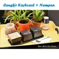 GELAS KEYBOARD+NAMPAN/ GELAS BERBENTUK KEYBOARD/ MUG/ GELAS UNIK