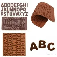 cetakan cokelat atau fondant alphabet ABC huruf besar silicone spuit
