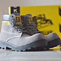 sepatu pria caterpillar boots safety toe ujung besi original handmade 