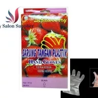 Sarung Tangan Plastik Strawberry isi 100pc / 50 pasang