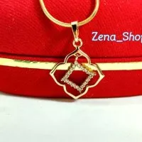 Kalung Titanium Gold Wanita Lapis Emas ~ Anti Karat Liontin Cantik....