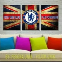 Poster Chelsea FC Unik 3 Bingkai