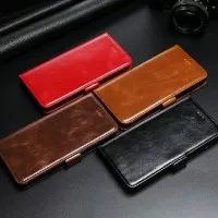 LUXURY Samsung Galaxy Note 4 Note4 Flip Cover Wallet Leather Case - Cokelat