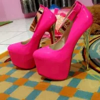 Sepatu Import High Heels Pink Cantik Limited Editions