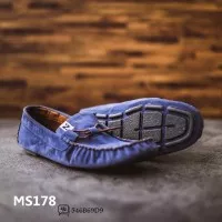 Sepatu Loafers Pria Navara Aland Blue Sepatu Slip On Pria Vintage