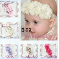 bandana bayi dan anak 3 bunga chiffon headband