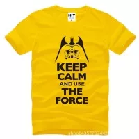 kaos tshirt distro keep calm and use the force starwars kuning