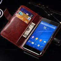 Leather Flip Cover Wallet Sony Xperia Z5 Z5 Docomo Case Dompet IMPOR