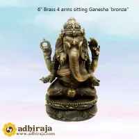 Rupang Patung Arca Dewa Ganesha Ganesa Kuningan 6"