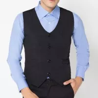 Vest hitam - Rompi Jas hitam polos - Vest blazer