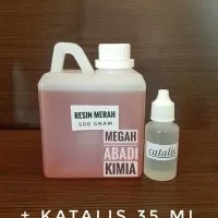 RESIN MERAH 500 Gram + KATALIS 35 ML