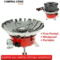 Kompor Gas Camping Windproof k-203 portable cooking set