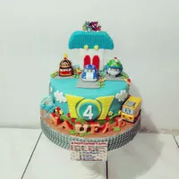 kue ulang tahun robocar poli fondant