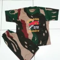Baju Kaos Setelan Anak Doreng Loreng Army Kopassus TNI Polisi