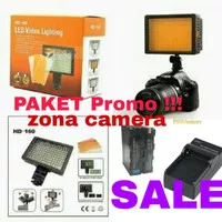 PAKET Lampu LED HD 160 Video Light HD 160 + Charger + Baterai NP F970