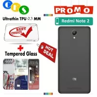 [PAKET] Ultrathin Softcase + Tempered Glass Xiaomi Redmi Note 2