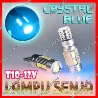 Lampu Kota Senja Mundur T10 Lensa 10 LED Canbus Biru Muda Crystal Blue