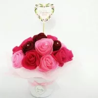 Love Bucket Flower - Pajangan Buket Bunga Pot Handmade Valentine Anniv