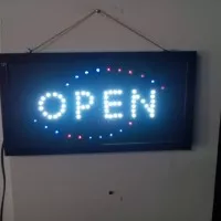 PAPAN NAMA TOKO USAHA tulisan lampu led / led sign OPEN PUTIH