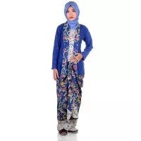 Setelan RNB Kebaya Embos Kutubaru + Rok Batik Rimple Kinanti 2 (Biru)