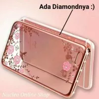 Case Oppo F1s / Casing Softcase Silikon Diamond Flowers Bunga Kupu